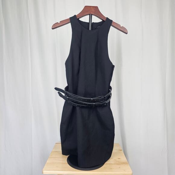 Ksubi Black Belted Sleeveless Mini Dress S NWT Punk Edge Y2K Revival - Picture 1 of 4